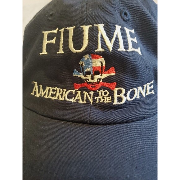 Unisex Baseball Hat Embroidered Skull & Cross Bones Fiume American Adjustable - Picture 1 of 9